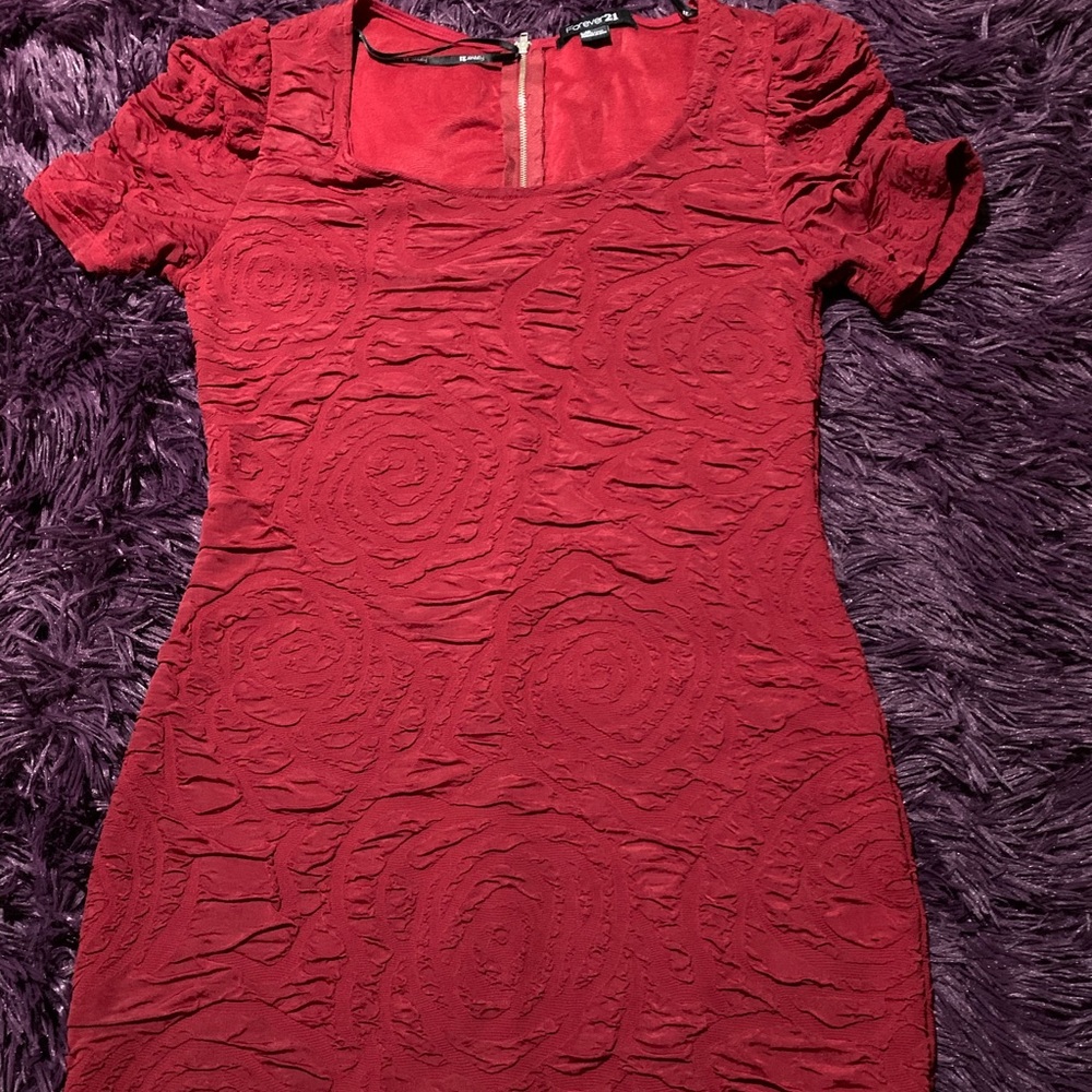 Red rose party dress